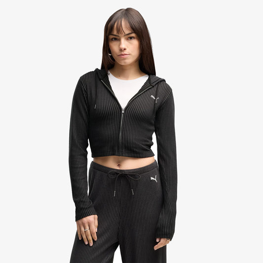 Puma Essential Ribbed Kadın Siyah Sweatshirt