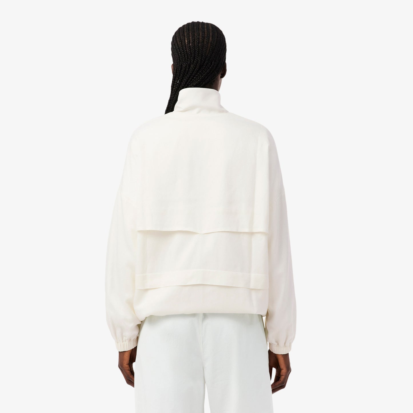 Lacoste Kadın Oversize Fit Dik Yaka Krem Ceket