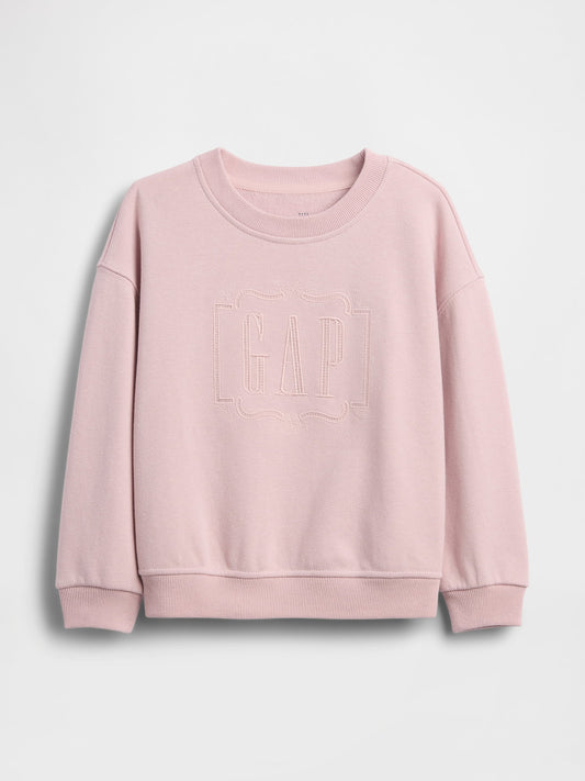 Açık Pembe Vintagesoft Havlu Işlemeli Logo Sweatshirt