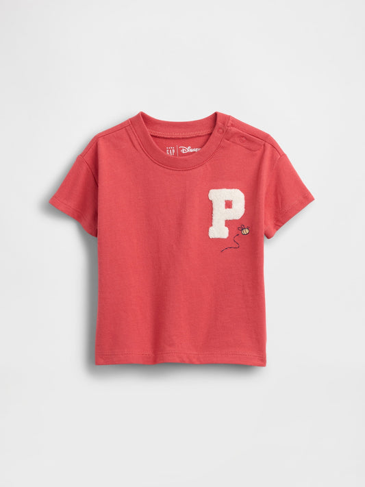 Kırmızı Winnie The Pooh Grafik Baskılı T-shirt