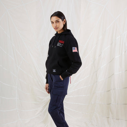 Alpha Industries Nasa Erkek Siyah Hoodie