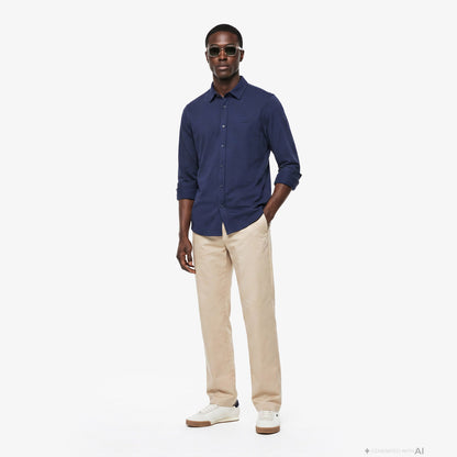 Lacoste Slim Fit Erkek Lacivert Gömlek