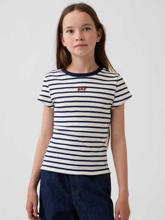 Kırık Beyaz Işlemeli Fitilli T-shirt