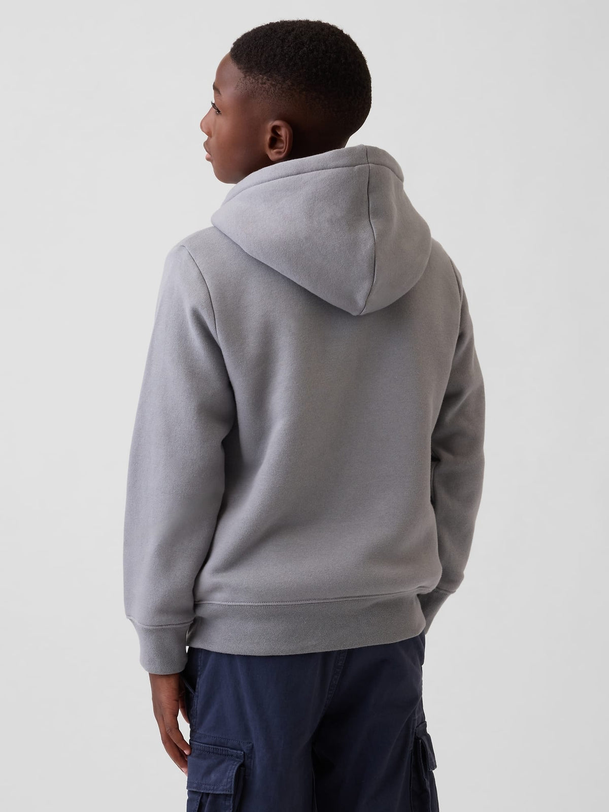 Açık Gri Sherpa Astarlı Logo Fermuarlı Sweatshirt
