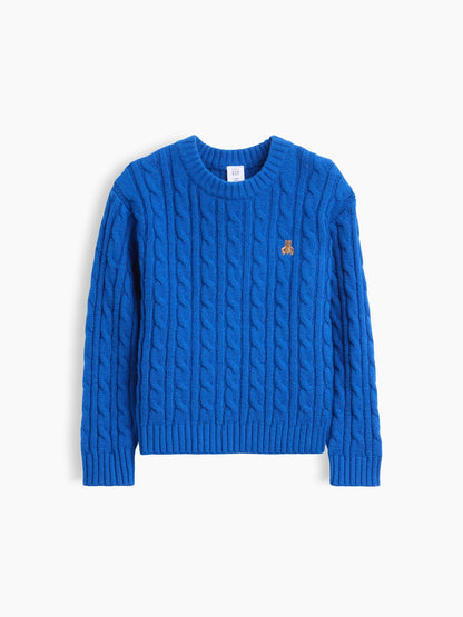 Kobalt Mavisi Cashsoft Cable-knit Kazak