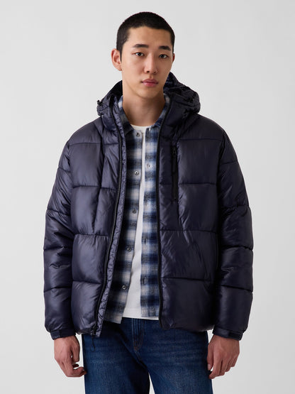 Lacivert Recycled Heavyweight Puffer Şişme Mont