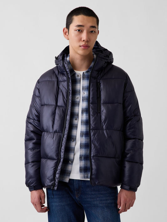 Lacivert Recycled Heavyweight Puffer Şişme Mont