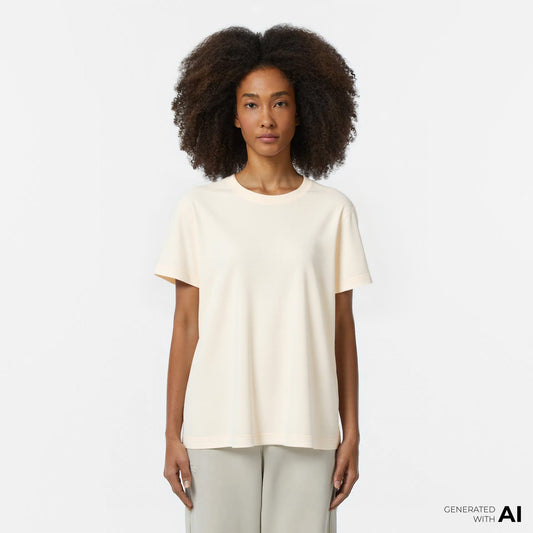 Lacoste Print Cotton Kadın Bej T-shirt