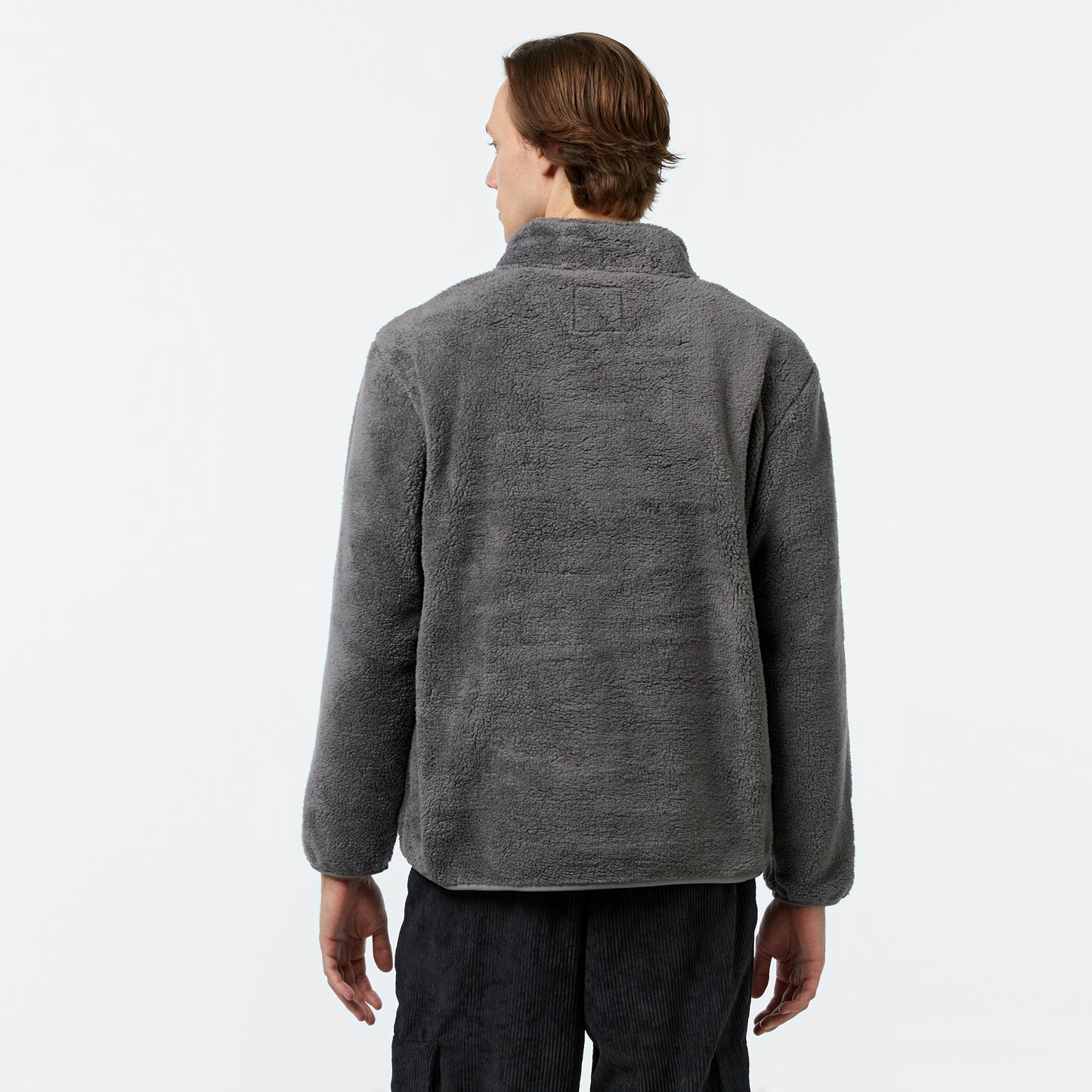 United4 Sherpa Half Zip Erkek Gri Hoodie