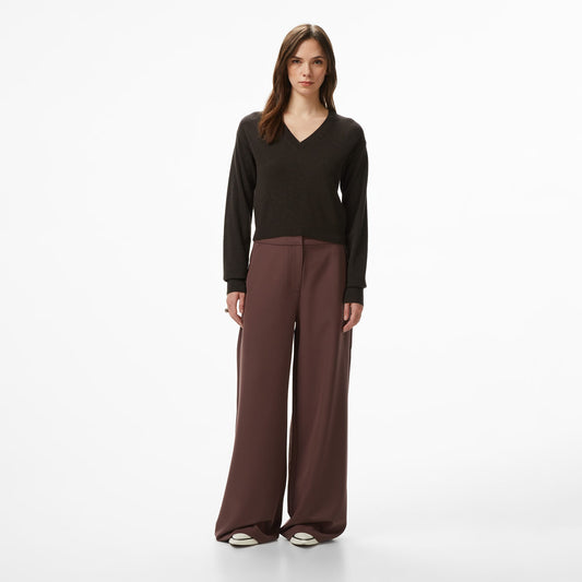 Les Benjamins Regular Fit Kadın Kahverengi Pantolon