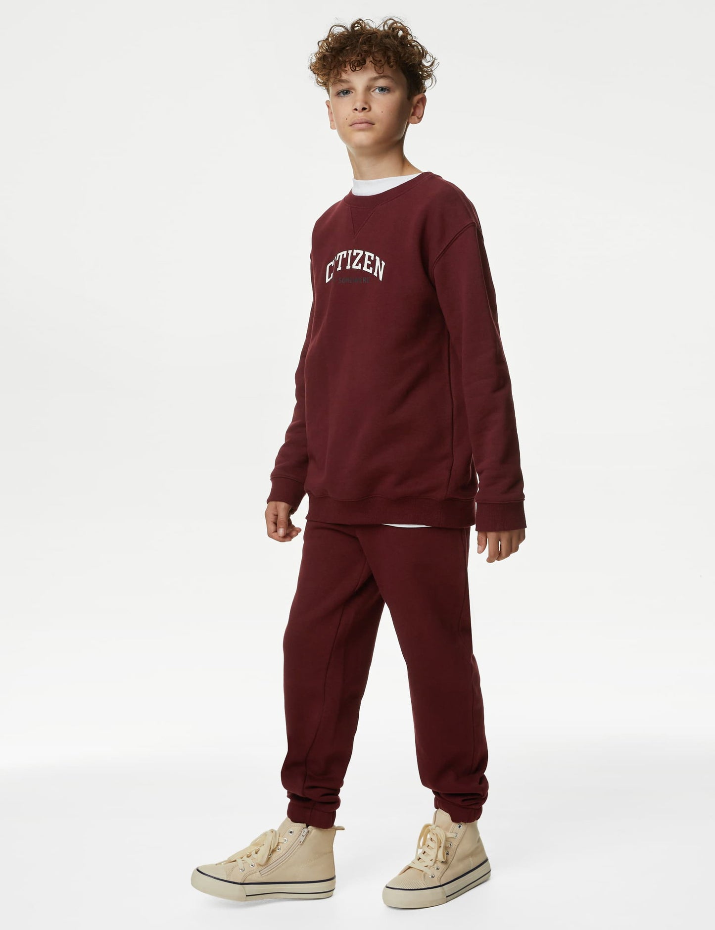Slogan Desenli Yuvarlak Yaka Sweatshirt (6-16 Yaş)