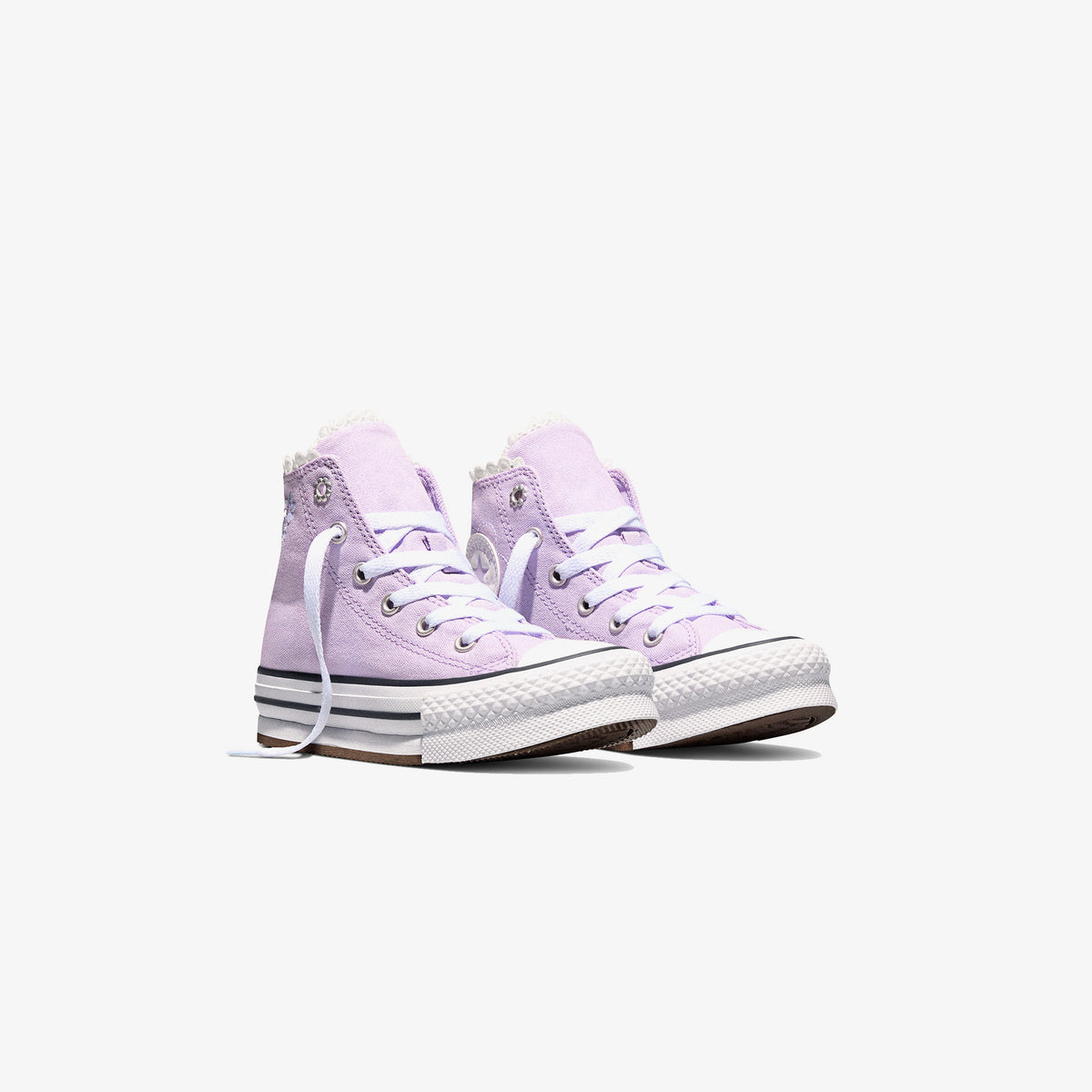Converse Chuck Taylor All Star Eva Lift Çocuk Çiçek Desenli Mor Sneaker
