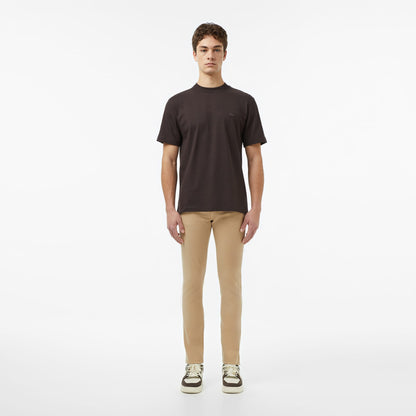 Lacoste Erkek Relaxed Fit Bisiklet Yaka Kahverengi T-shirt