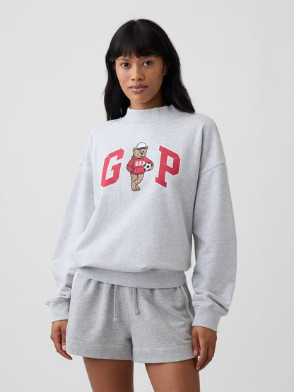 Açık Gri Fransız Havlu Kumaş Brannan Bear Logo Sweatshirt