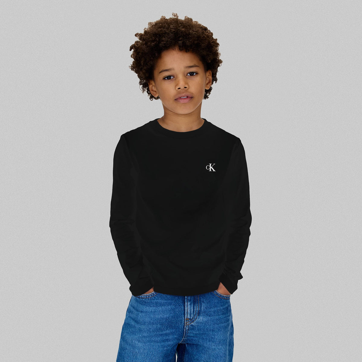 Calvin Klein 2'li Chest Mono Çocuk Siyah T-shirt