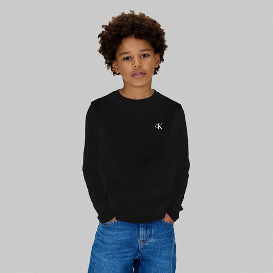 Calvin Klein 2'li Chest Mono Çocuk Siyah T-shirt