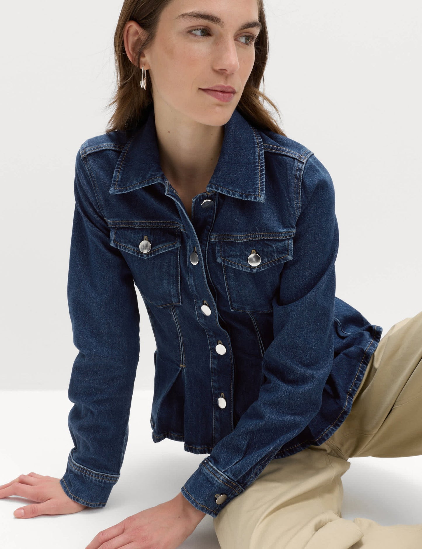 Denim Detaylı Ceket