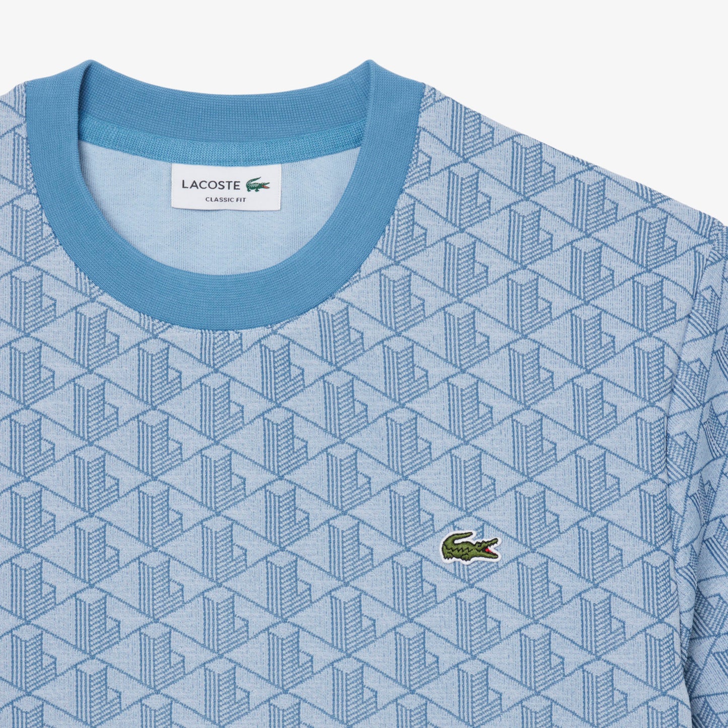 Lacoste Erkek Classic Fit Bisiklet Yaka Monogram Mavi T-shirt