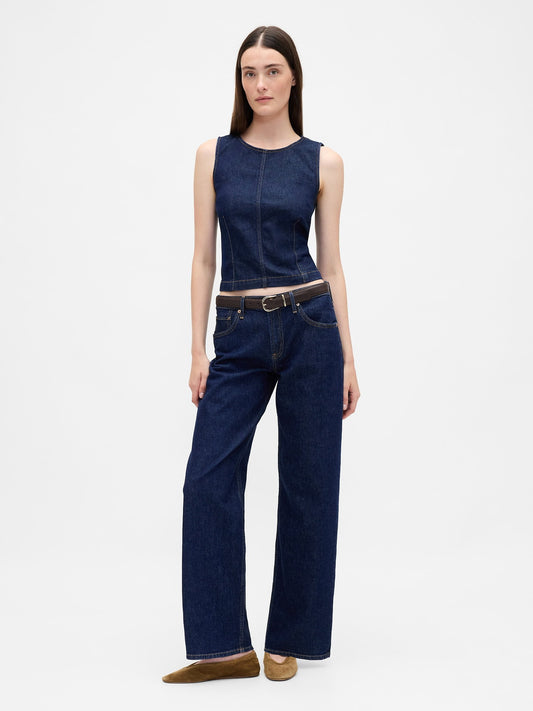 Koyu Mavi Low Rise '90s Jean Pantolon