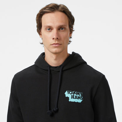 Tommy Jeans Badge Logo Erkek Siyah Sweatshirt