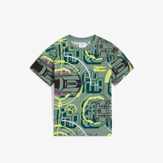Puma Hot Wheels Graphic Çocuk Yeşil T-shirt