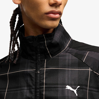 Puma T7 Relaxed Tartan Woven Erkek Siyah Ceket