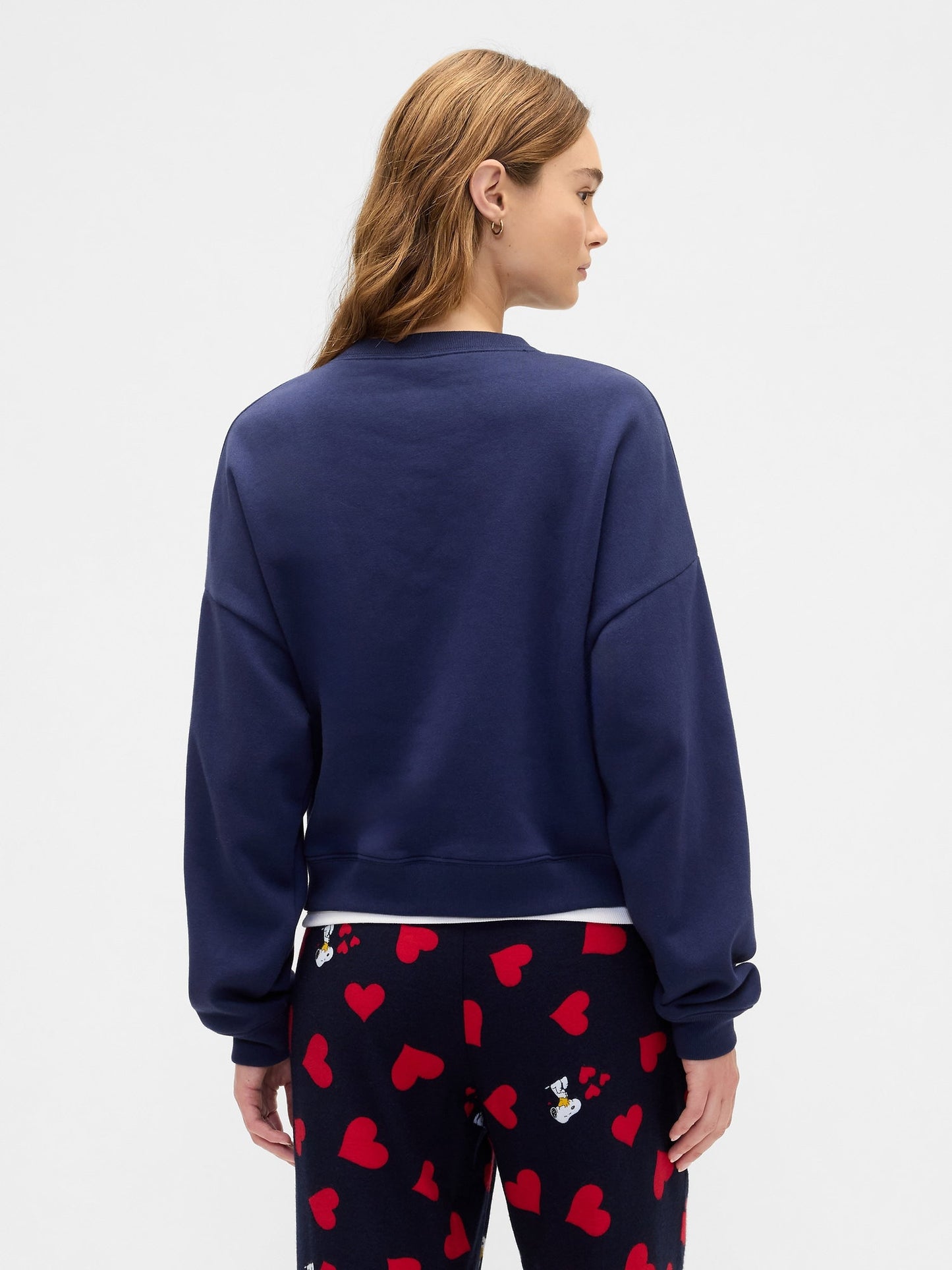Lacivert Peanuts Oversized Wedge Gap Logo Sweatshirt
