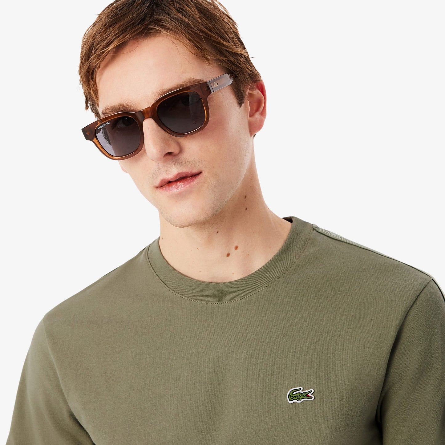 Lacoste Erkek Regular Fit Bisiklet Yaka Haki T-shirt