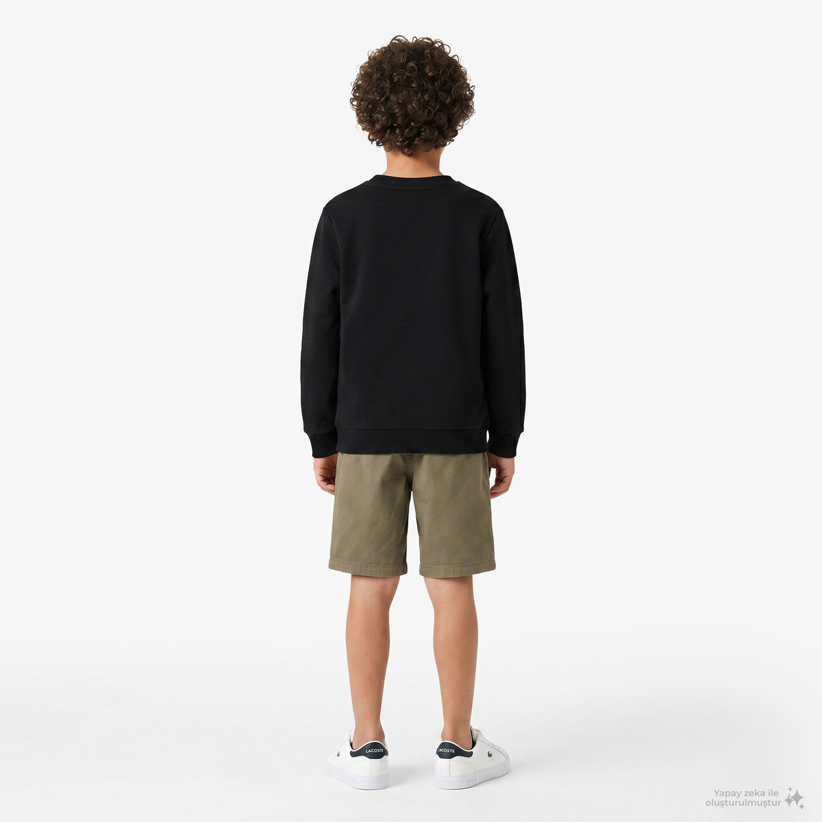 Lacoste Çocuk Bisiklet Yaka Siyah Sweatshirt