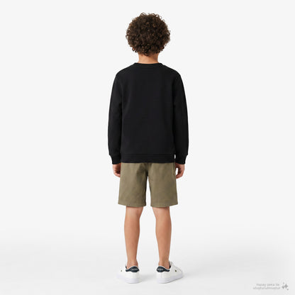 Lacoste Çocuk Bisiklet Yaka Siyah Sweatshirt