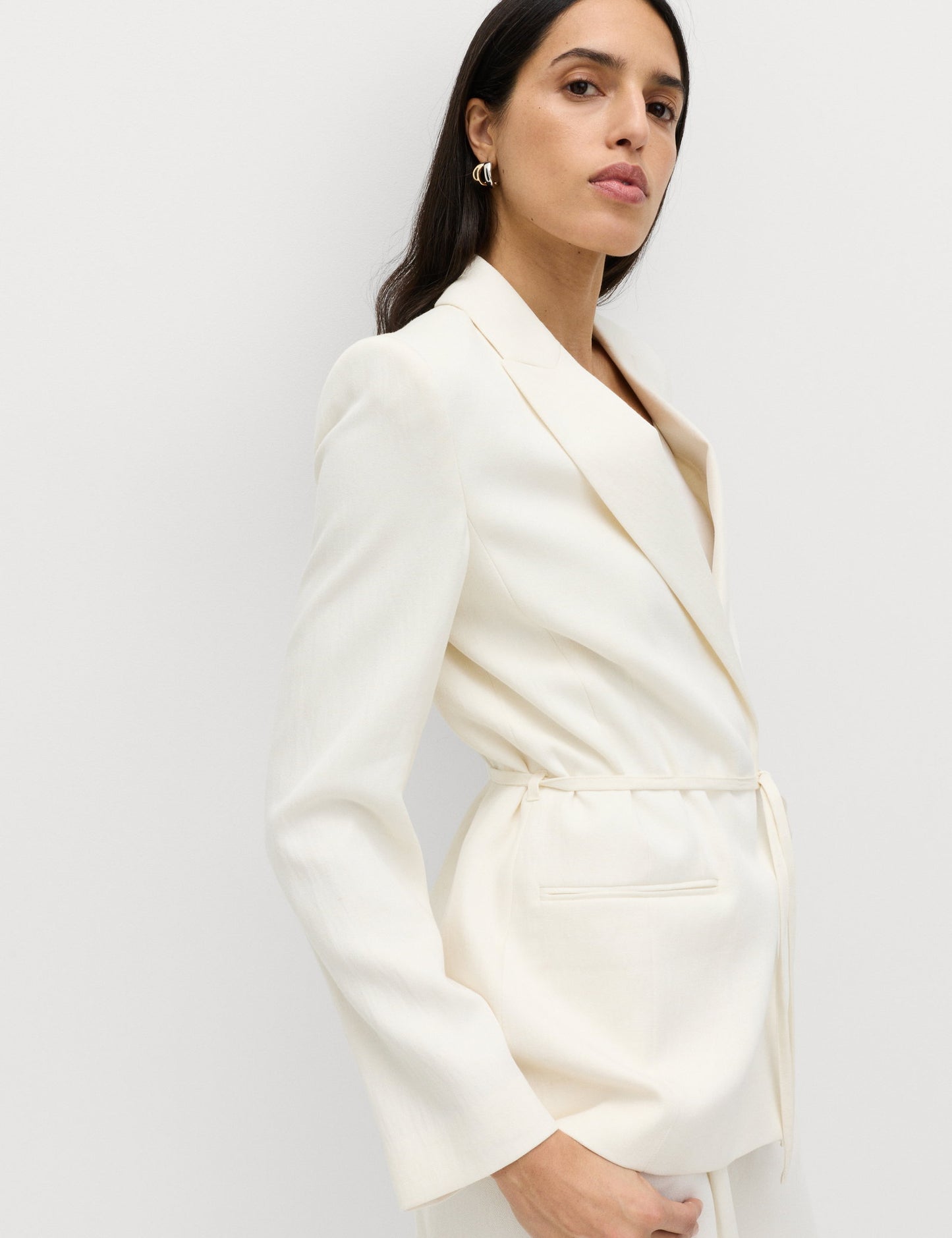 Keten Karışımlı Blazer Ceket