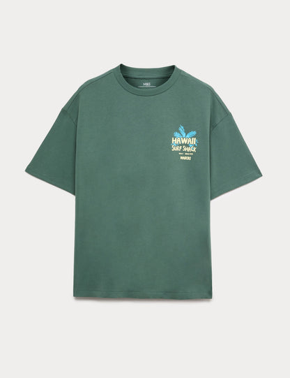Desenli Pamuklu T-shirt