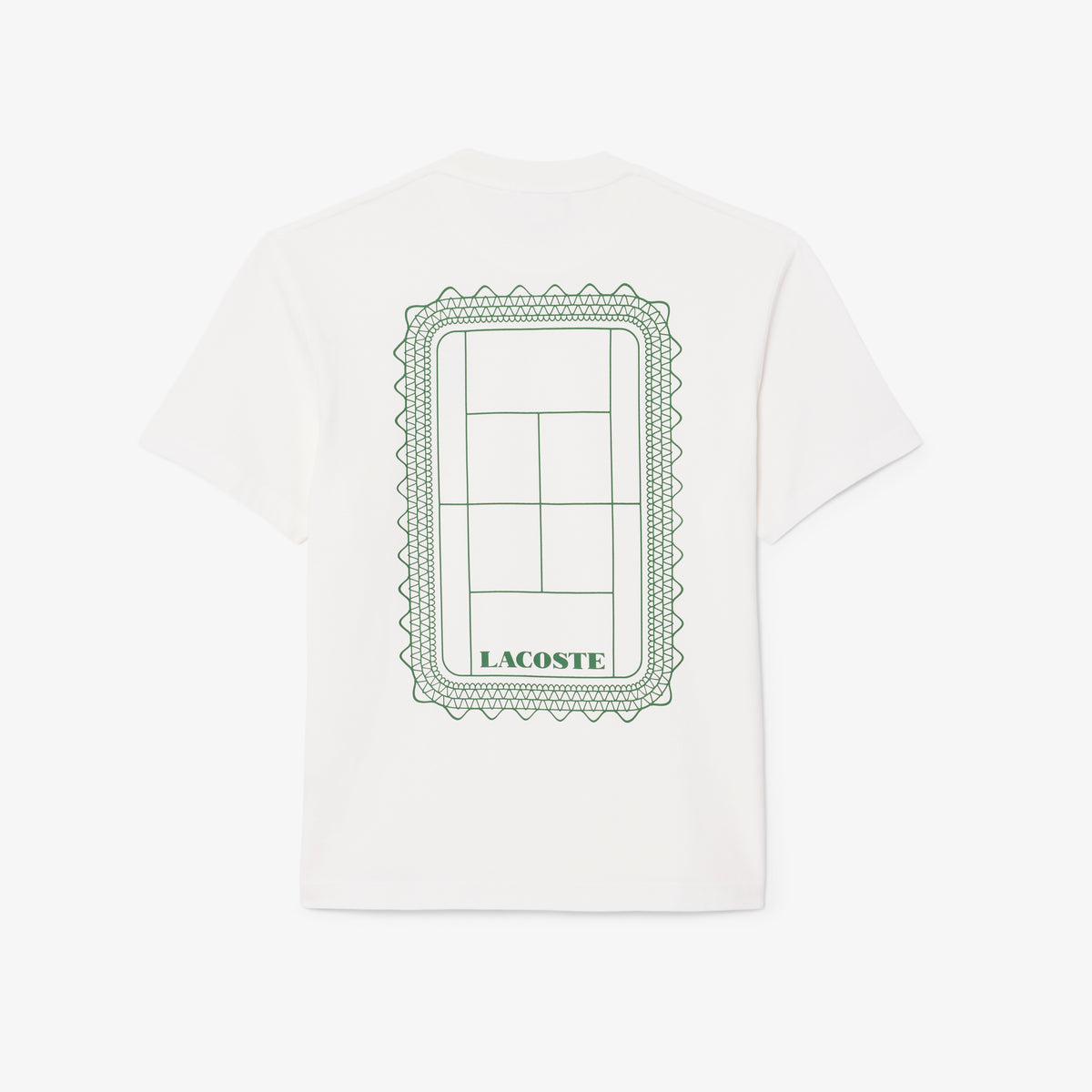 Lacoste Unisex Classic Fit Bisiklet Yaka Baskılı Beyaz T-shirt