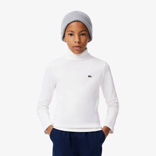 Lacoste Çocuk Bisiklet Yaka Beyaz T-shirt