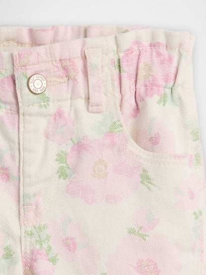 Açık Pembe Babygap Baskılı Paperbag Mom Jean Pantolon