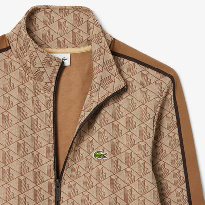 Lacoste Erkek Regular Fit Dik Yaka Monogram Kahverengi Sweatshirt