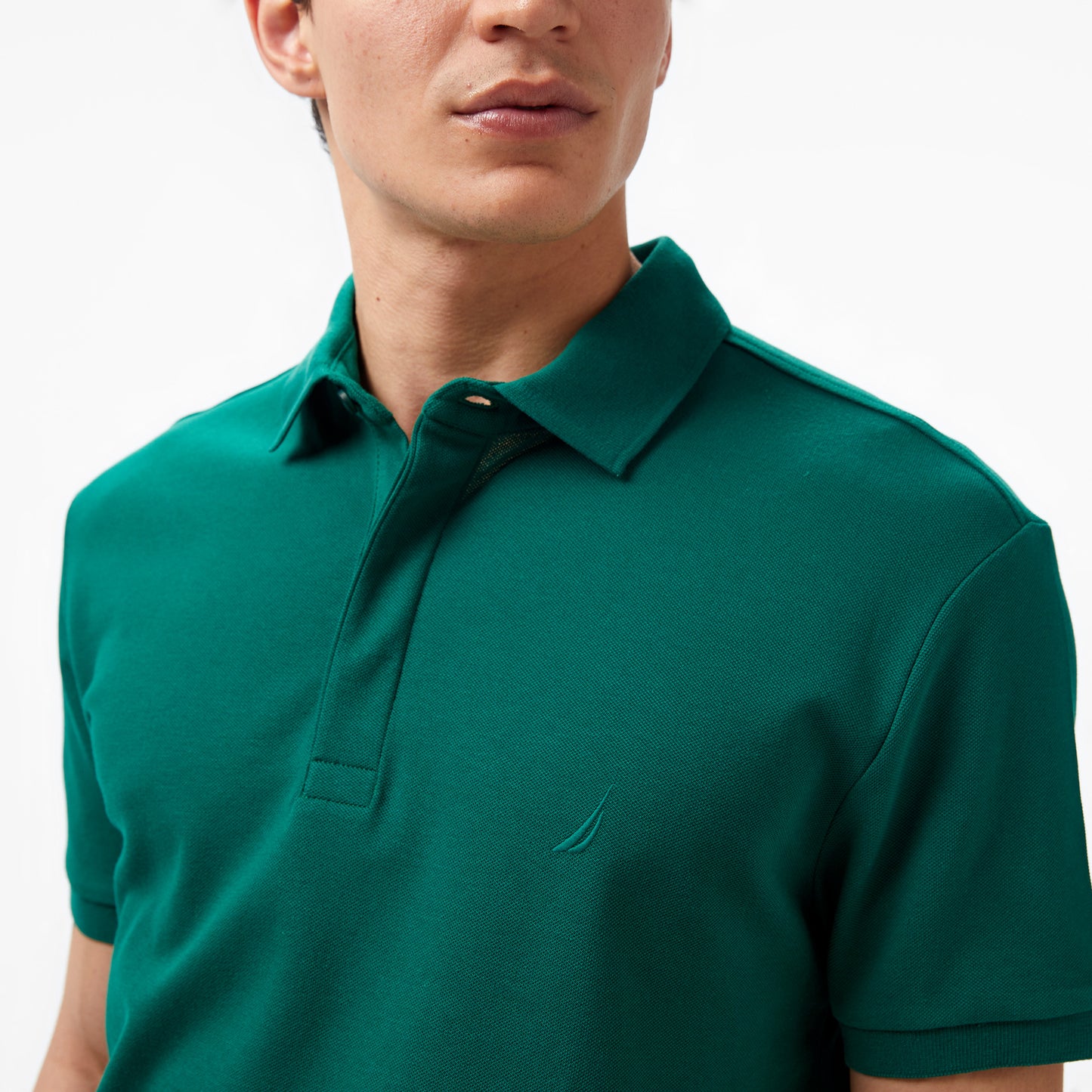 Nautica Erkek Yeşil Slim Fit Polo Yaka T-shirt
