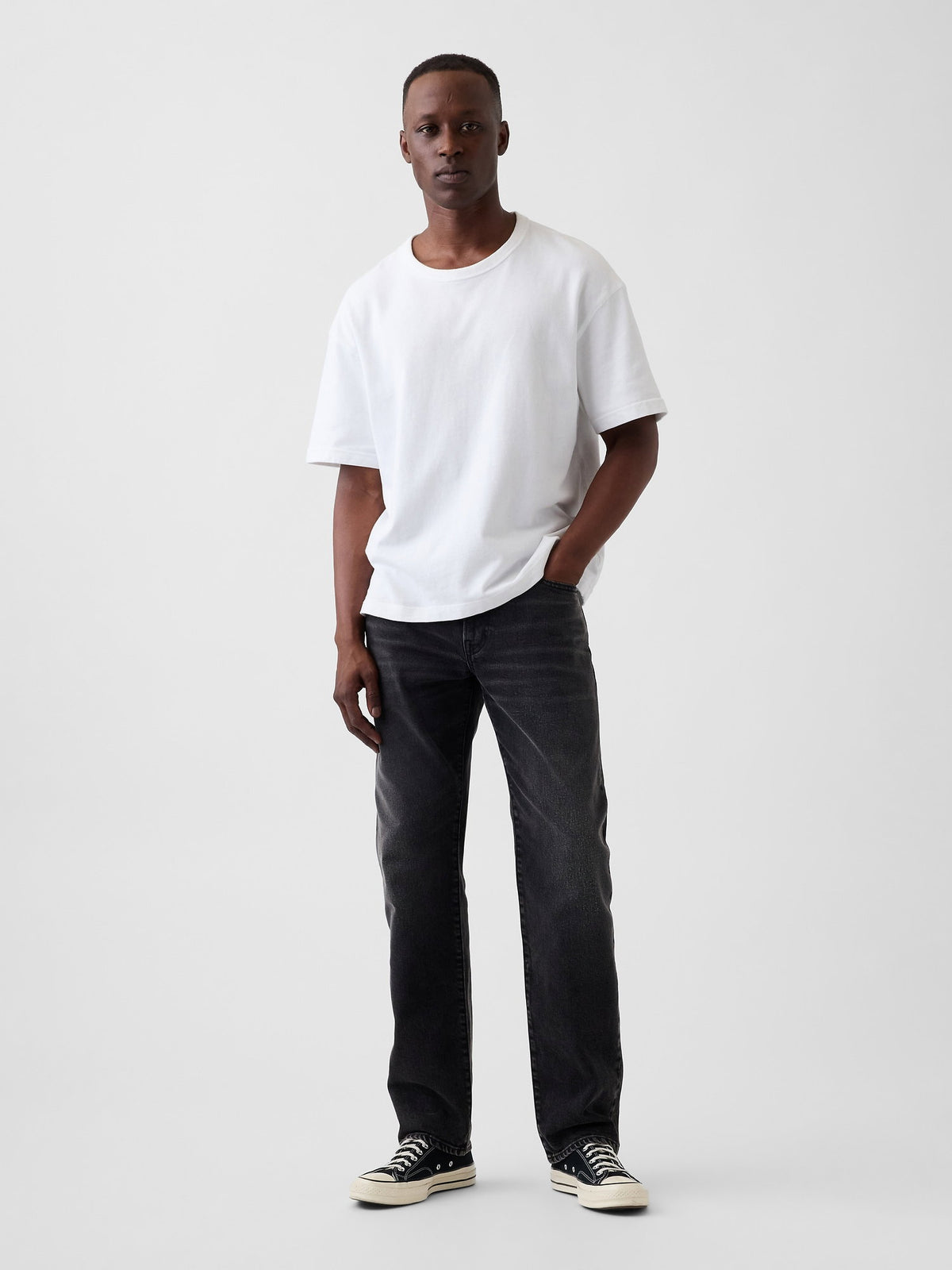 Siyah Straight Jean Pantolon