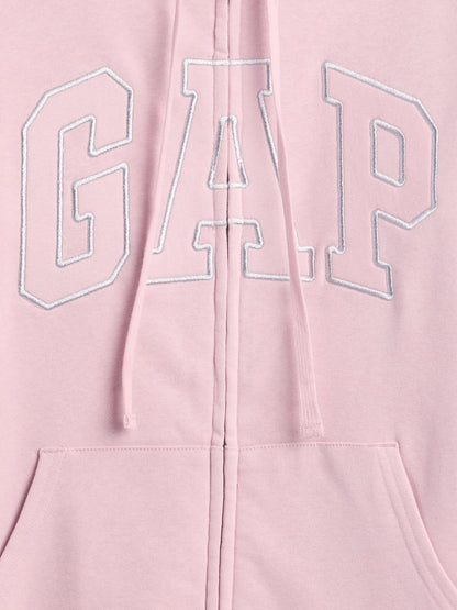 Pembe Relaxed Gap Logo Sherpa-astarlı Fermuarlı Sweatshirt