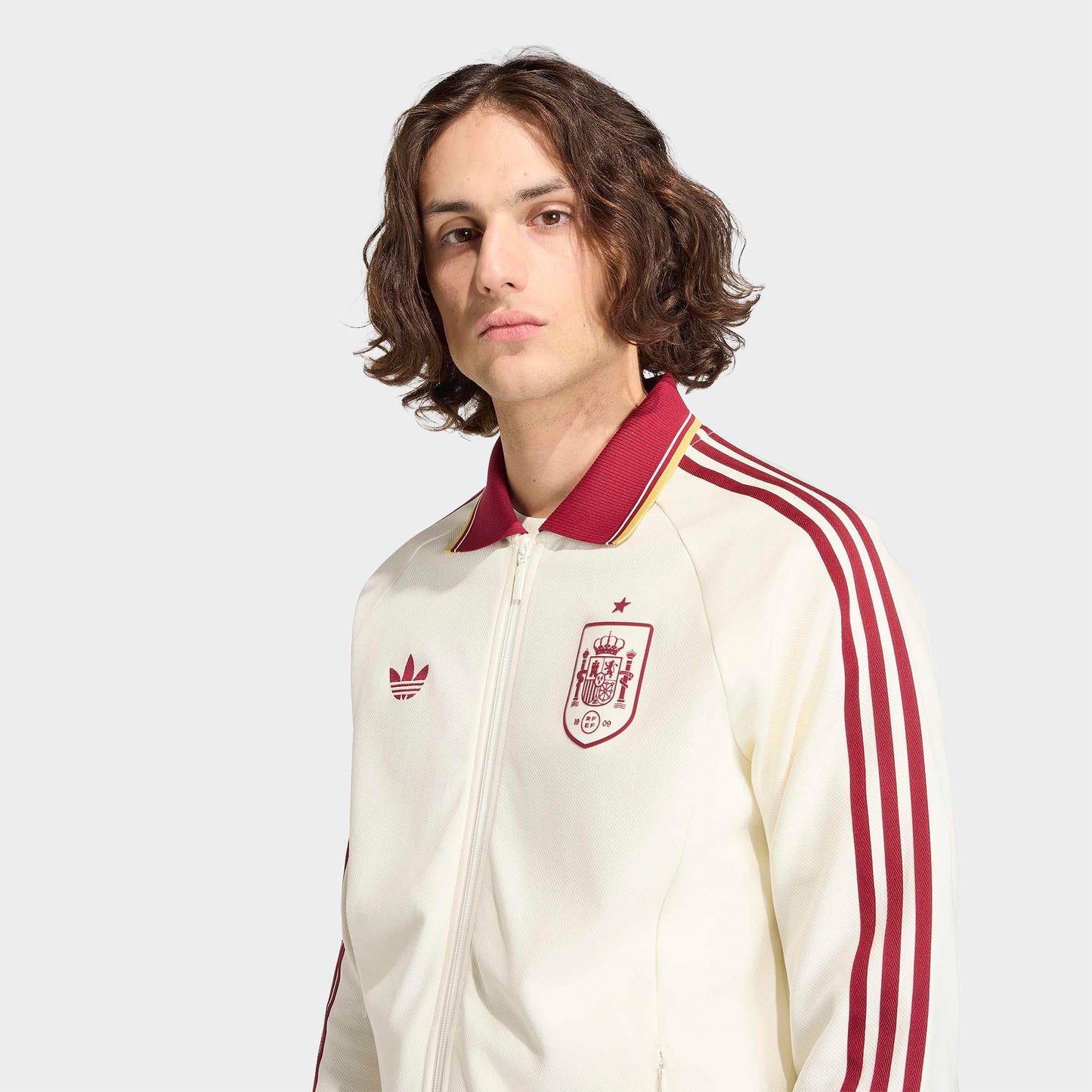 Adidas Ispanya Milli Takım Erkek Beyaz Eşofman Üstü