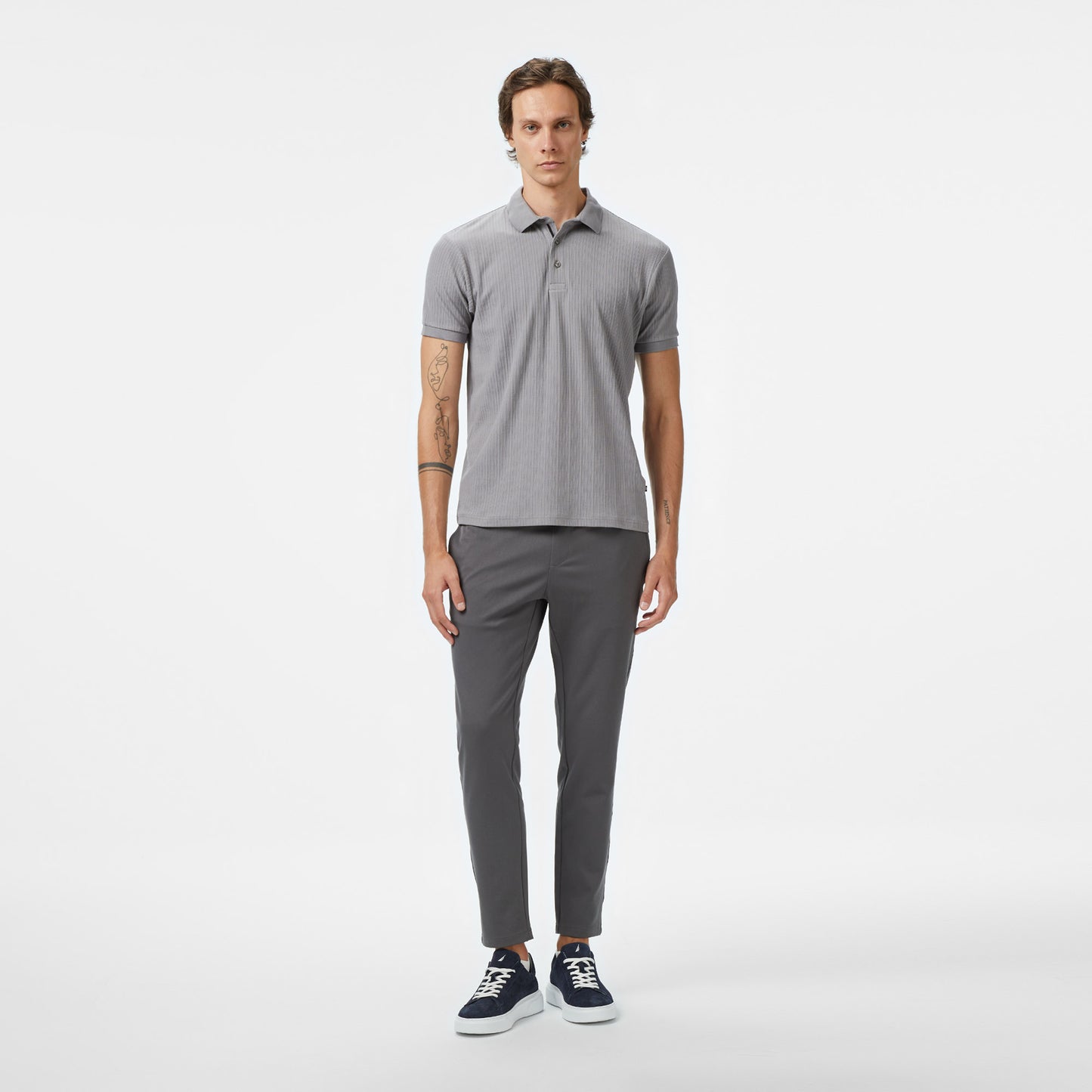 Nautica Erkek Gri Regular Fit Polo