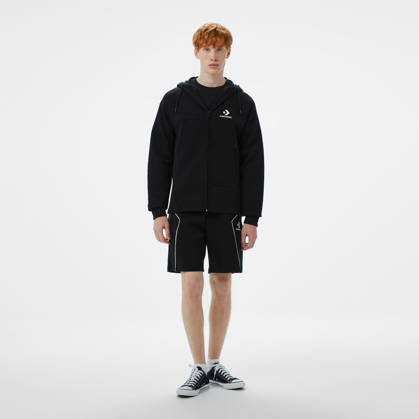 Converse Star Chevron Baskılı Regular Fit Erkek Siyah Swetashirt
