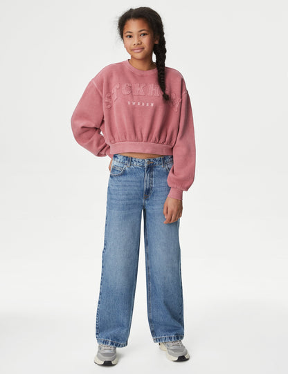 Pamuklu Slogan Desenli Sweatshirt
