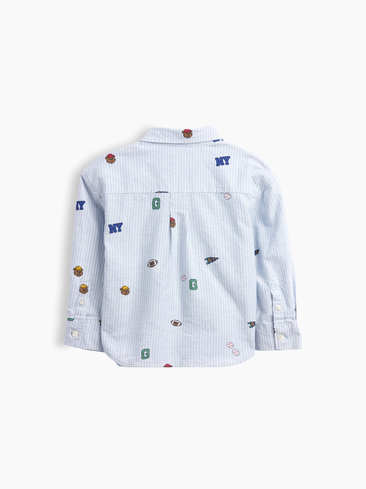 Mavi Baskılı Oxford Oversize Gömlek