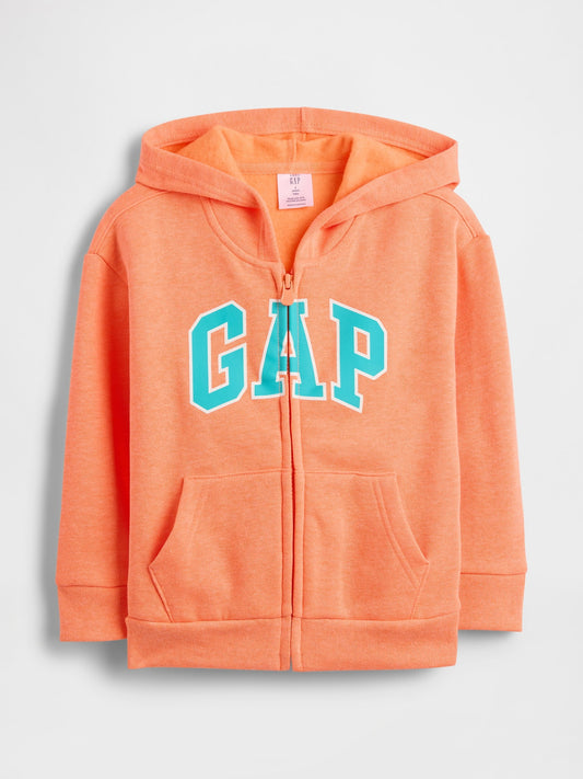 Turuncu Relaxed Gap Logo Fermuarlı Sweatshirt