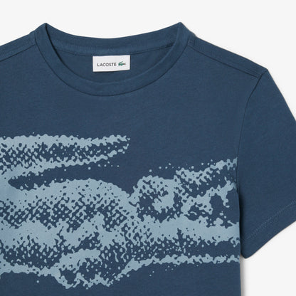 Lacoste Çocuk Bisiklet Yaka Baskılı Lacivert T-shirt
