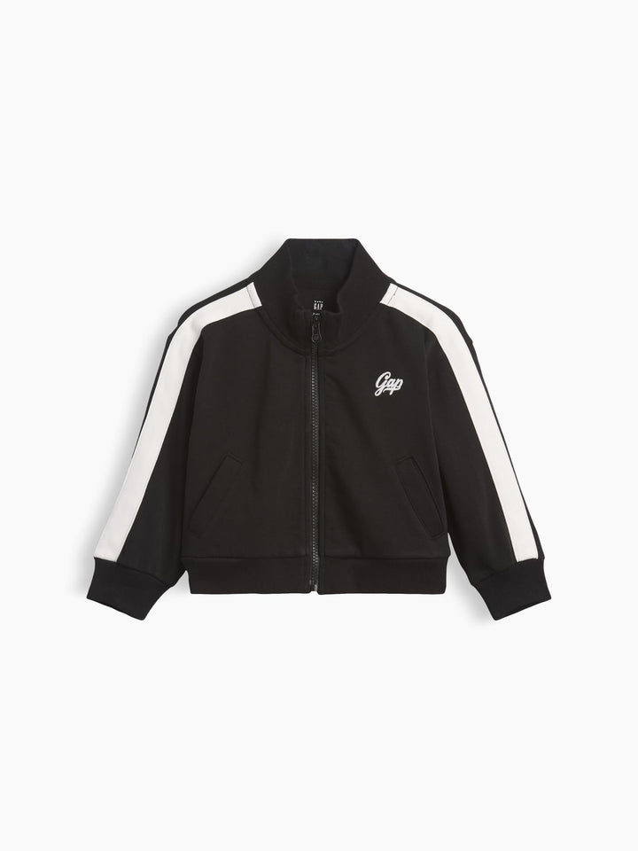 Siyah Vintagesoft Terry Gap Logo Spor Ceket