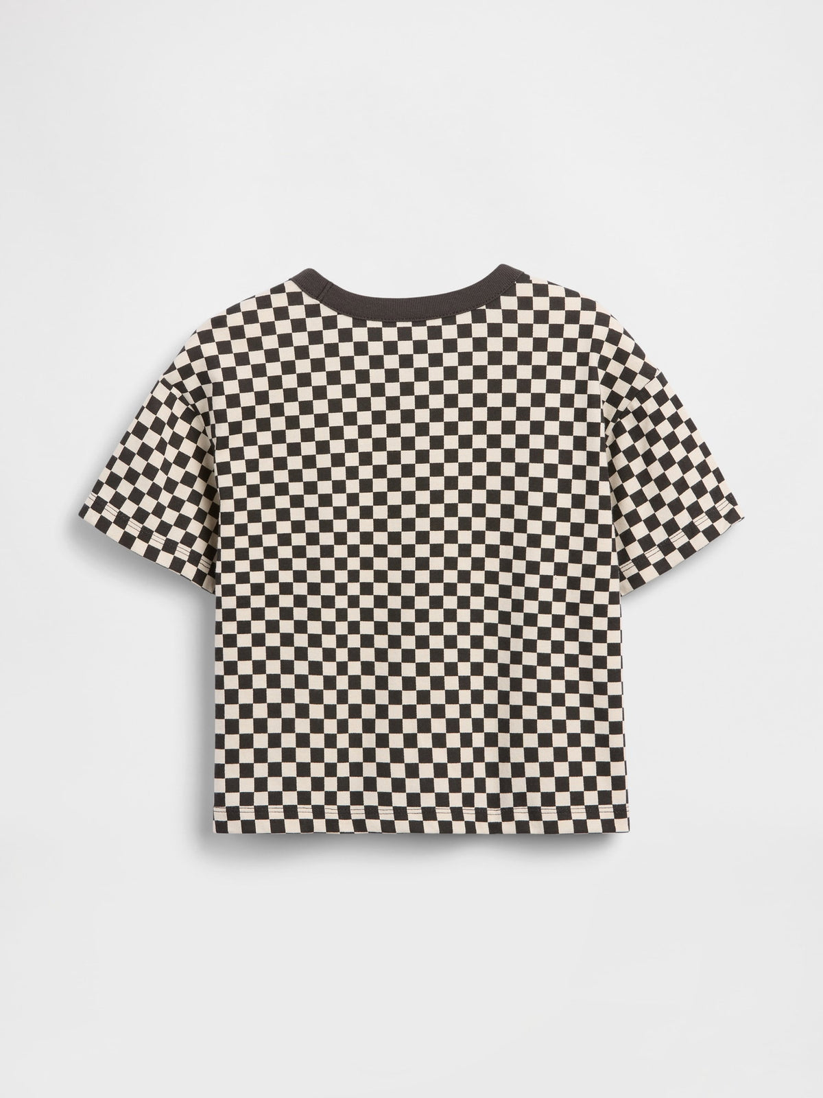 Siyah Boxy Kareli T-shirt
