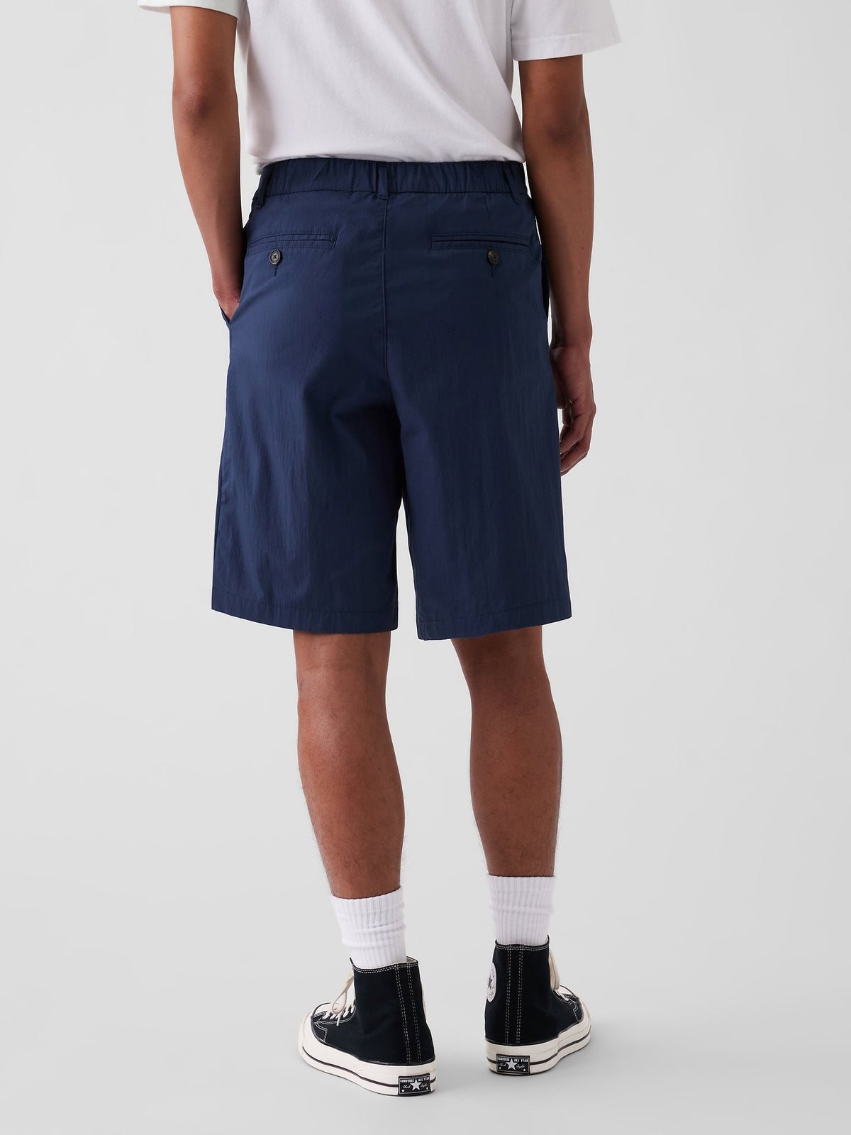 Lacivert Gap × Malbon Textured Poplin Baggy Şort