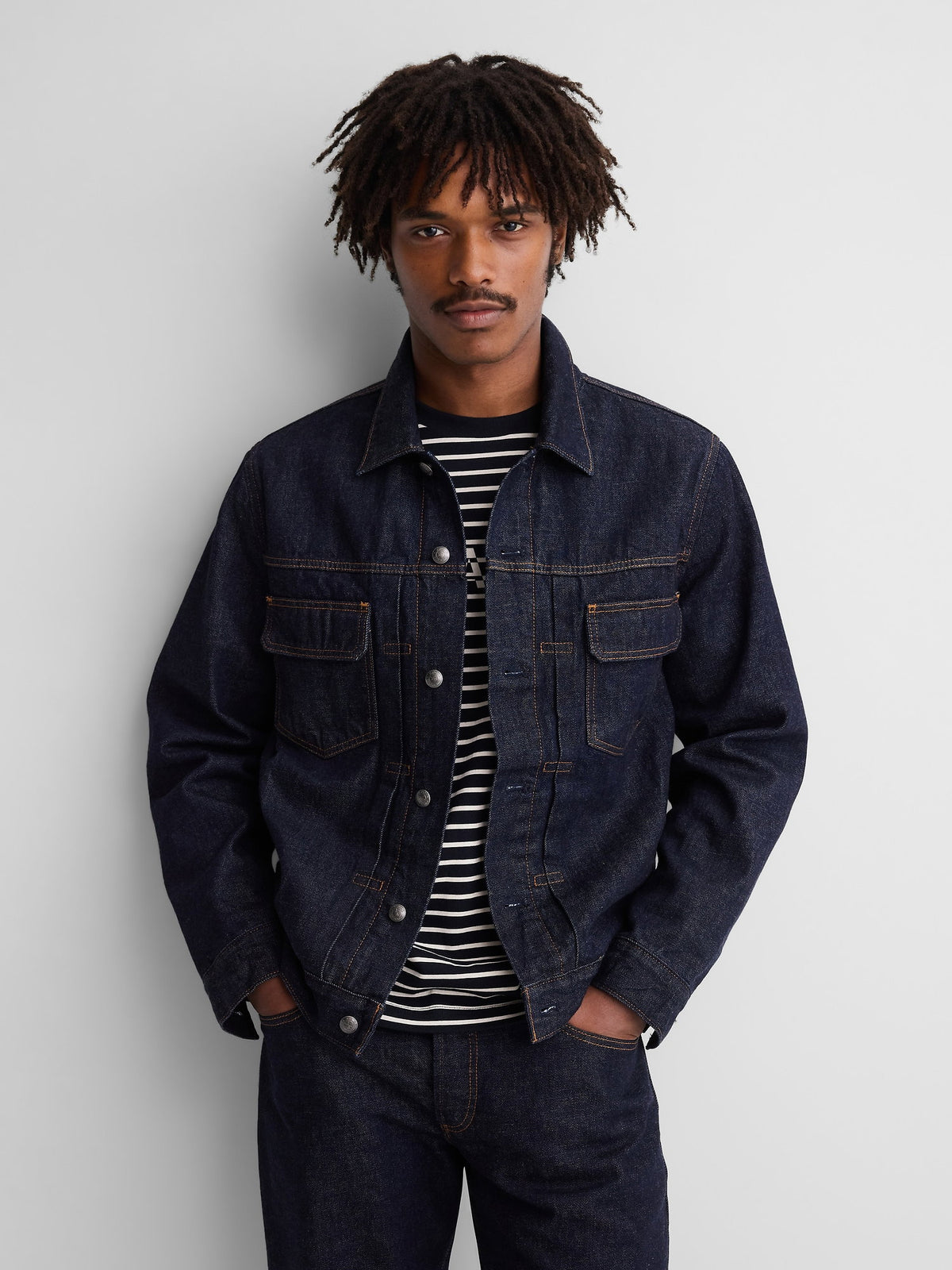 Koyu Mavi Gap × A.p.c. Astarlı Japanese Denim Ceket